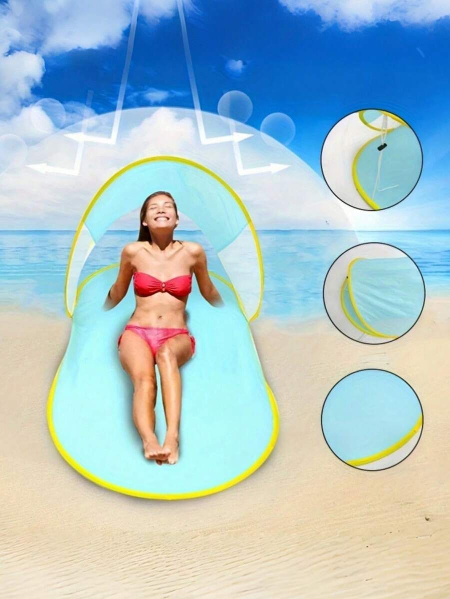 2 chiếc lều bãi biển và dép, lều cắm trại ngoài trời chống nắng, lều bật tự động, dép cắm trại tiện dụng. - Nhiều màu - Xem 1