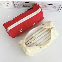 1pc Lemon Star Pencil Case, Cute High-Quality Student Stationery Storage Bag, Large Capacity Embroidered Apple Pen Pouch - Pencil Case - View 2