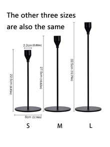 1pc Metal Iron Single Candle Holder Stand, Home Decor Candle Holder, Romantic Candlelight Dinner Decoration For Wedding Anniversary, Valentine's Day - Black - View 11