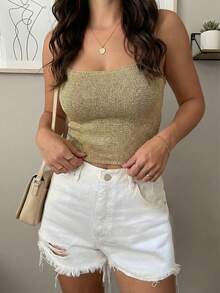 Women's New Floral Print Faux Button Beach Vacation Camisole - Maroon - View 3