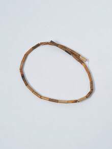 4*13毫米天然长方形管状玫瑰石英/菱锰矿/虎眼石/南方玉/达尔马提亚碧玉水晶玛瑙宝石隔珠散珠，疗愈水晶圆柱珠，能量石管状珠，DIY饰品制作吊坠珠 - 彩色 - 查看 9