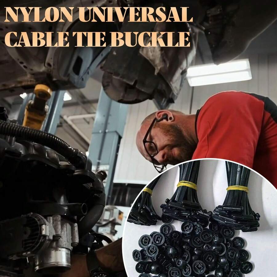 (10/20/50/100pcs) Nylon Universal Cable Ties, Pins And Snap Fastener Ties, Multi-Functional Plastic Fastening Straps Tool, For Quick Car Repair And Daily Use