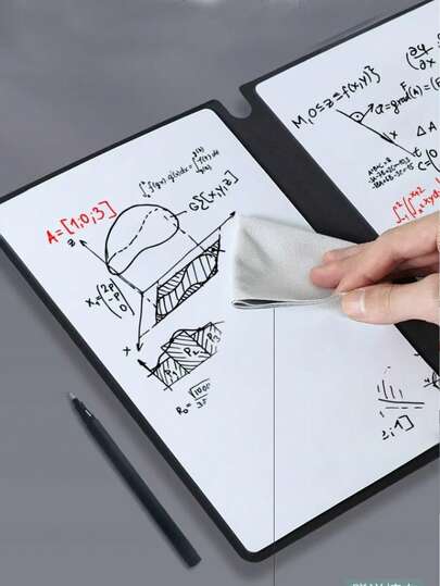 1pc High-Quality Reusable Notebook, Student/Children Scratch Pad, A5 Scratch Paper Notebook, Work/Goal Planning Board (Random Color Eraser). Back To School Season Exclusive Portable Fashion A5 Reusable Whiteboard Notebook: Weekly Planner, Faux Leather Memo, Free Whiteboard Pen And Erasing Cloth