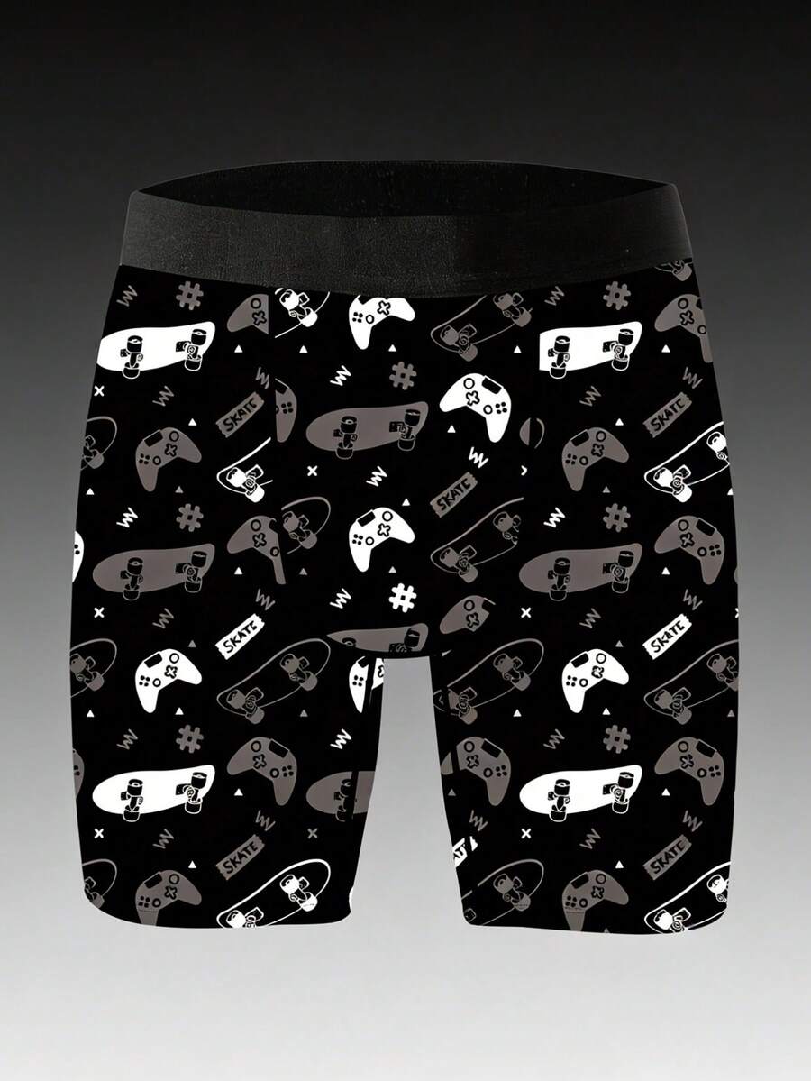 1 chiếc quần boxer nam kiểu dáng độc đáo, họa tiết đường phố Mỹ, phong cách thường ngày dành cho dân mê công nghệ, chất liệu vải dệt kim, kiểu dáng thể thao rộng rãi, thoáng khí và thấm hút mồ hôi, mềm mại và thân thiện với da, quần lót boxer thể thao thường ngày.