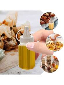 4Pack Small White Plastic Squeeze Condiment Bottles For Ketchup Honey Salad Dressing Mini Sauce Jam Bottles Perfect For BBQ Camping Lunch Outdoor Picnic Condiment Squeeze Containers - 白色 - 查看 4