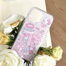 SANRIO Full Screen Polka Dot Star Melody Happy  Pink Phone Case For 11 12 13 14 15 16 17 Pro Max14 15 Plus Y2K Cover - A - 查看 7