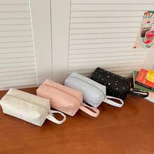 笔袋，大容量波点星形印花文具袋，INS拉链多功能化妆包手提包学习用品 - A - 查看 5