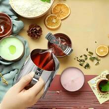 Nồi nấu sáp làm nến 600ml, 100 bấc nến, 100 miếng dán bấc, 10 giá đỡ bấc và miếng đệm chống rung, thích hợp cho nến thơm và các sản phẩm thủ công bằng sáp (Xanh dương-C) - mặc định - Xem 5