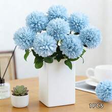 Artificial Chrysanthemum Festive Faux Flower Decoration For Home Holiday Decor - 藍色 - 查看 3
