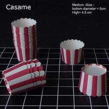 Tazas de papel para hornear, 50 Uds., tazas para hornear medianas a prueba de grasa, cajas para magdalenas y magdalenas, envoltorios desechables para cupcakes para cumpleaños de bebé LMJM - lámina de oro - Ver 11