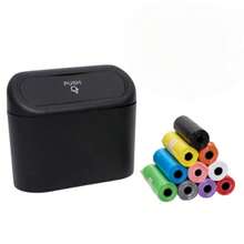 Car Trash Can With Lid, Universal Mini Leak-Proof Garbage Can, Suitable For Car Doors, Front And Rear Seats, Waterproof Tabletop, Applicable To Car, Office, Bedroom, Home, Unisex, Car Interior Storage And Organization, Essential Car Accessory. - Multicolor - View 9