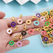 20pcs Mixed Color Enamel Happy Face Pendant With Alloy Lobster Clasp Keychain Bag Charm, Holiday Small Gift - Multicolor - View 2