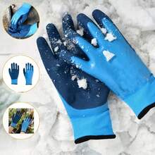 1 双防寒手套，双层带内衬，冬季户外钓鱼手套 - 藍色 - 查看 3