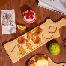 Tequila Shot Board Set - Serving Tray, Lemon Space, Salt Rimmer,Bamboo Wine Glass And Condiment Rack Anti Slip Stable With Divided Compartments(NO GLASSES) - Conventional - View 5