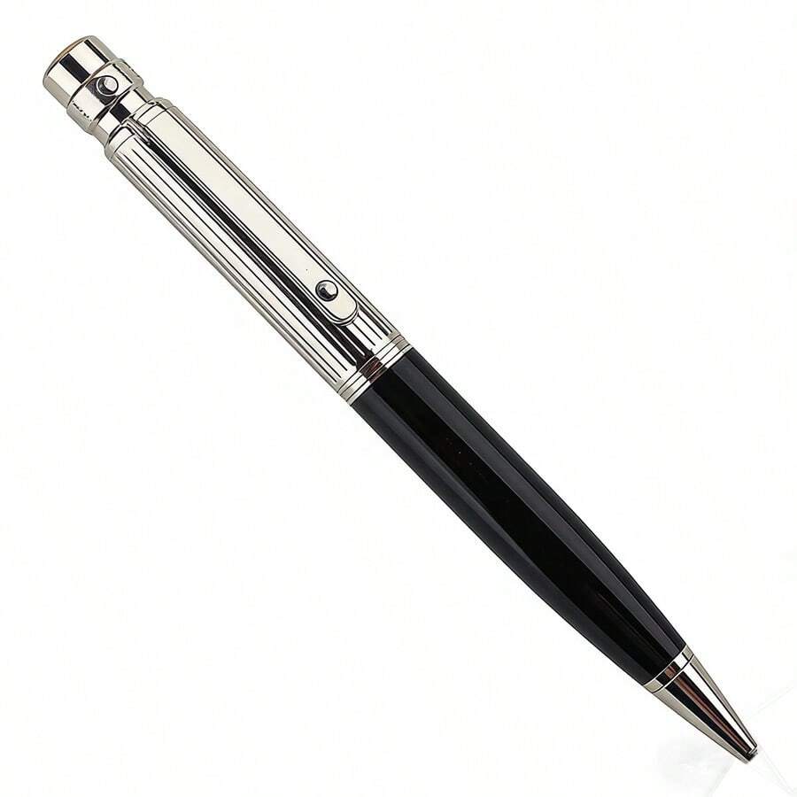 Premium Metal Black & Silver Business Office Ballpoint Pen, Gift Stationery For Men & Women - 3010 Black With Silver Clip - View 1