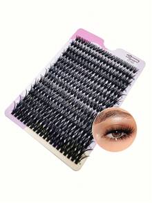 280 Clusters Of 40D Thick D-Roll False Eyelashes Set 9-16mm Mixed Length Soft Natural Single Graft DIY Home Grown Eyelashes - View 4