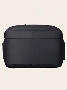 Casual Solid Color Multi-Pocket Backpack - Black - View 5