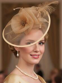 1pc Kentucky Fascinator Hat For Women Hair Alice Hairpin Mesh Hat Artificial Feathers Cocktail Wedding Derby Tea Party Hair Accessories Hat Headwear - A - View 13