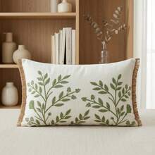 1pc Bohemian Style Spring/Summer Striped Throw Pillow Cover - With Texture And Plush Decor, Suitable For Sofa, Bedroom | Polyester Fiber Decor, Size 18x18 Inches And 12x20 Inches (Inner Pillow Not Included) - Beige - View 11