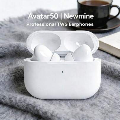 Newmine The A50 Bluetooth Earphones Are Lightweight, Semi-In-Ear Style, Ergonomically Designed, With Smart Touch Controls, Stable Bluetooth Connection, Type-C Interface, And Fast Charging. Suitable For Long Commutes And Office Work, They Are Compatible With IOS, Android, And Other Bluetooth Devices.