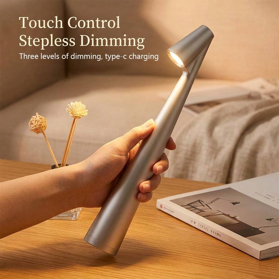 1 件现代简约便携式 LED 台灯，触摸开关，3 级调光，Type-C 充电 | 夜灯 | 装饰灯 | 适用于卧室、客厅、阅读、书房、办公室