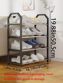 1pc 4-Tier Shoe Rack Organizer - Freestanding Shoe Cabinet, Suitable For Wardrobe, Entryway And Hallway - Easy To Install And Space-Saving - Multicolor - View 2