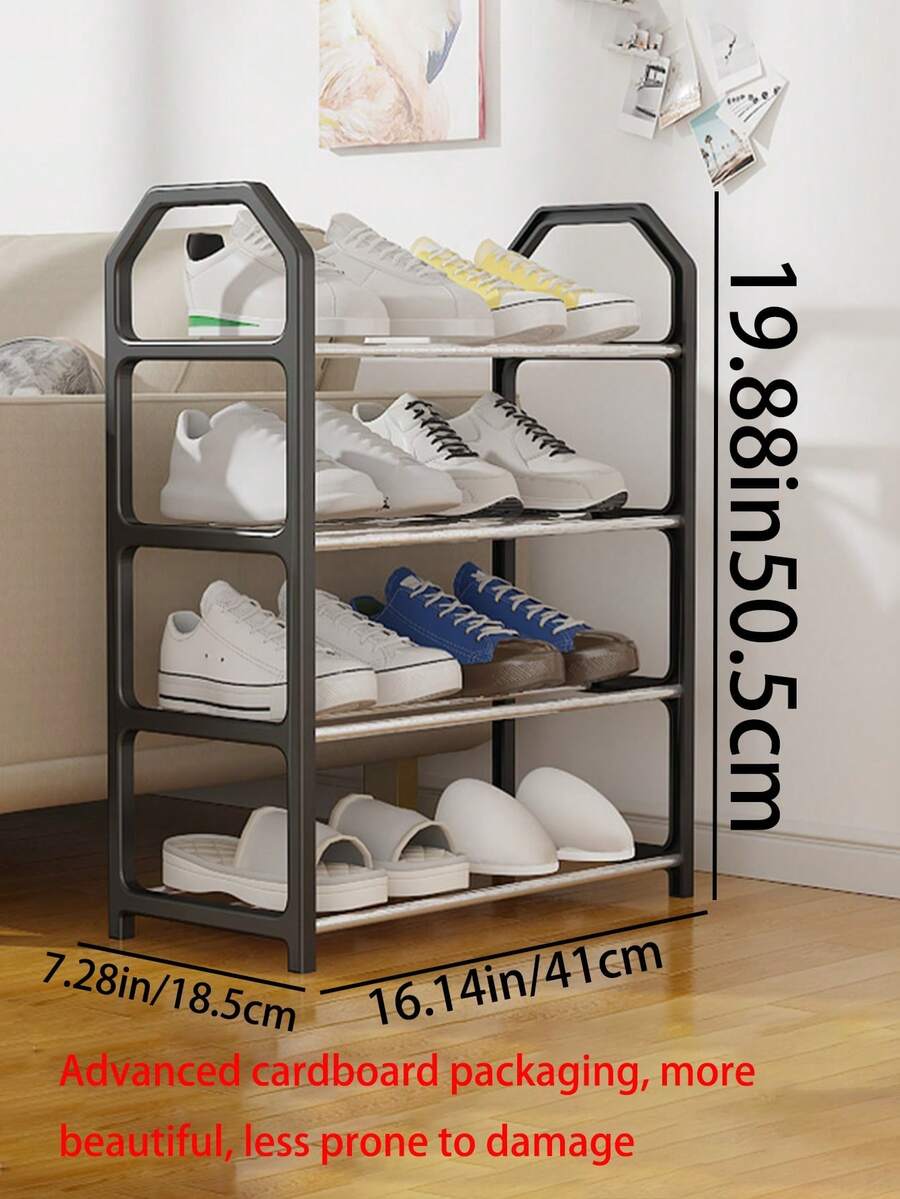 1pc 4-Tier Shoe Rack Organizer - Freestanding Shoe Cabinet, Suitable For Wardrobe, Entryway And Hallway - Easy To Install And Space-Saving