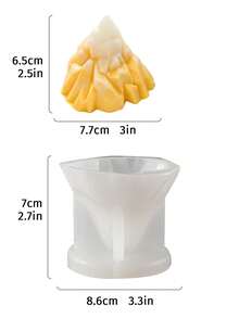 1pc Iceberg Shaped Mold, Professional Baking & Handmade Silicone Mold Suitable For Chocolate, Soap, Candle, Gypsum, DIY Wedding, Birthday, Valentine's Day Decor - Easy Demold, Natural Texture Design, High-Quality Material, Best Choice For Christmas, Perfect For Thanksgiving - Clear - View 2