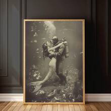 Tranh canvas nghệ thuật thời trang cổ điển không khung chủ đề nàng tiên cá lặn biển - Chống thấm nước, có thể tái sử dụng, trang trí tường cho phòng khách, phòng ngủ, nhà bếp, phòng tắm, hành lang - Ý tưởng quà tặng sinh nhật độc đáo, trang trí nàng tiên cá, tranh nghệ thuật phòng ngủ, thẩm mỹ cổ điển, tác phẩm nghệ thuật chi tiết. - Tranh treo tường trang trí, tranh áp phích. - Xem 15