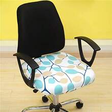 Chair Covers Spandex Office Computer Chair Cover Stretch Removable Washable Rotate Swivel Chair Protective Covers BlueFloral - BlueFloral - View 2