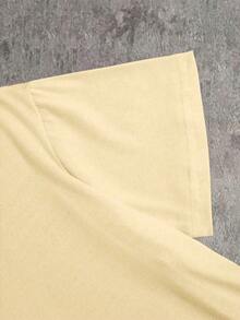 趣味Y2K复古猫咪T恤，搞怪猫咪T恤，复古T恤，送给爱猫人士的礼物，可爱圆领女式T恤，春夏新款上衣。休闲款 - 卡其色 - 查看 3