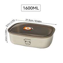304 Stainless Steel Lunch Box With Cute Cartoon Patterns, Sealed And Leak Proof Bento Box, Camping And Picnicking Portable Food Container , Microwave Heatable, Cold And Heat-Resistant Refrigerator Fresh-Keeping Box, Suitable For Student And Adult Use In Home, School, Office, Outdoor - Multicolor - View 17