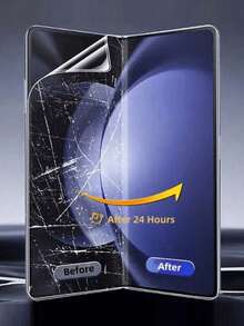 [2+2 Set] 2pcs High-Definition Full Coverage Front Film + 2pcs Inner Screen Protector, Compatible With Galaxy Z Fold7/Z Fold6/Z Fold 5 Foldable Phones, Anti-Fingerprint, Anti-Scratch, Waterproof, Tempered Glass, Shock-Proof, Anti-Drop - Clear - View 4