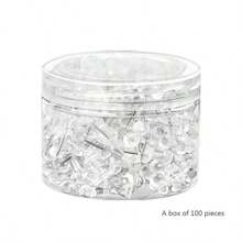 100 piezas de chinchetas blancas transparentes, adecuadas para tableros de anuncios de oficina y escuela, tableros de exhibición de reuniones, sujeción de documentos - 100 piezas/caja - Ver 10