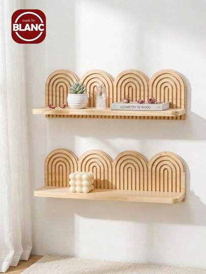 1 Khung gỗ treo tường phong cách Bohemian, Kệ gỗ nổi hình vòm cầu vồng, Thiết kế lớp gợn sóng nước cao cấp, Kệ lưu trữ đa năng, Dễ dàng, Trang trí nhà cửa phổ thông bốn mùa, Trang trí cầu vồng hiện đại - Thích hợp cho phòng ngủ, phòng khách, hành lang, phòng trẻ em, nhà bếp, văn phòng, nhà tranh, v.v.