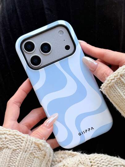 GIIPPA 1pc Asymmetrical Wave Design Phone 17 Pro Max Case, Compatible With Phone 16 Pro Max, 15 Pro Max, 14 Pro Max, Korean High-End Interesting Phone Case, Fits 11/12/13/14/15/16 Pro Max Plus, Elegant Design Suitable For Both Men And Women, Ideal Gift For Christmas, Valentine's Day, Easter, Wedding Season And Birthday For Girlfriend