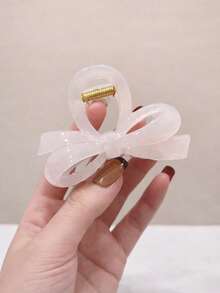 4pcs/Set 3.15" Bow Claw Clips, Simple & Versatile Fashion Hair Claw Hair Accessories, Suitable For Daily, Casual, Party, Beach, Vacation, Hairstyling, Washing, Makeup, Outfit Decoration, Spring, Summer, Autumn, Winter Summer Beach Hair Clips,Travel,Birthday - Multicolor - View 13