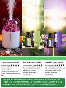 1 件火山造型超声波冷雾加湿器，带夜灯 - USB 桌面香薰机，便携式 - 电动空气净化器，多种香型选择，5 种香氛模式，酒店香氛机，带氛围灯，适用于卧室/汽车/浴室/办公室/房间装饰，香薰机/空气净化器/除臭器/加湿器/精油扩散器（推荐作为情人节或其他节日礼物） - 彩色 - 查看 25