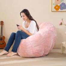 Pumpkin Bean Bag Sofa Chair Bean Bag Chair With Filler For Teens Toddler Comfy And Lazy Sofa For Dorm Apartment Living Room And Bedroom Pink - 粉色 - 查看 5