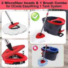 Mop Replacement Heads 2 Pcs &Amp; 1 Scrub Brush Combo For Ocedar Easywring 1-Tank System,Microfiber Spin Mop Replacement Head,Machine Washable For Bathroom,Kitchen,Tub And Tile Cleaning - ColorA - View 1