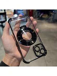 1pc Circular Folding Bracket Electroplated Anti-Drop Phone Case Compatible With IPhone 17/15ProMax/16promax/16pro/14promax/14pro/13promax, Galaxy S21 5G/S21 Ultra/S22/S22 Ultra/S23/S23 Ultra/S24/S24FE/S24 Ultra 5G/S25/S25+/S25U, A14/A33 5G/A53 5G/A54 5G/A52/A52s 5G/A15 5G/A13 4G/A22 4G/A22 5G/A34/A23 5G/A07/A17, Mi Note 7/8/9/10/11/12/13, Mi 9/10/12/13C, , MOTO, Honor X, HW,  C53 C55 - 黑色 - 查看 9
