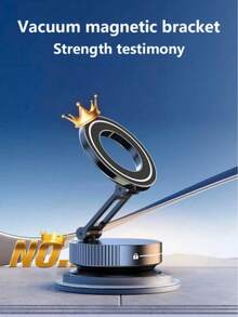 Alloy Magnetic 360° Tri-Axis Foldable MagSafe Car Phone Holder Vacuum Suction Cup Magnetic Base, Suitable For Navigation, Compatible With IPhone And All MagSafe Devices, Made Of Zinc Alloy, Multi-Angle Adjustment, No Charging Required, Foldable Design, Durable Hinge Mechanism, Won't Damage Car Interior Spring Gift - Multicolor - View 6