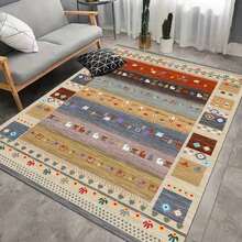 Dopamine Inspired Vintage Style Decorative Carpet, Suitable For Bedroom, Living Room, Outdoor, Washable - Multicolor - View 4