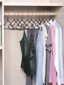 10个成人防滑涂层衣架，豪华家居衣柜服装裤子收纳架 - 彩色 - 查看 9