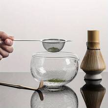 手工日式抹茶绿茶道茶碗，带嘴玻璃抹茶碗，400毫升/13.5盎司大号玻璃沙拉/汤/果汁碗 - 透明 - 查看 4