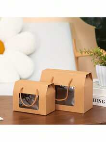 12pcs/Set (6 Small + 6 Large) Handle Window Gift Boxes, Suitable For Holiday Gifts, Party Favors, Small Business Gifts - View 9