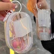 Portable Mini Transparent Zipper Storage Bag, Multi-Functional Jewelry Organizer Pouch, Suitable For Earphones, Power Banks, Keychains, Rings, Perfumes, Etc. Unisex Travel Essential (Keychain Style Randomly Shipped), Jewelry Box, Storage Bag, Makeup Brush Holder, Perfume Bag, Gift Bag, Recommended Women's Gift, Christmas Gift Idea, Women's Gift Inspiration, Room Decor Item - Multicolor - View 5