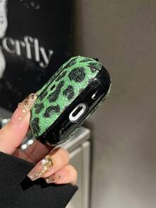Cheetah,Leopard Print 1pc Leopard Print Bluetooth Earphone Protective Case For Apple 1/2/3/Pro/Pro2/4 - Green - View 5