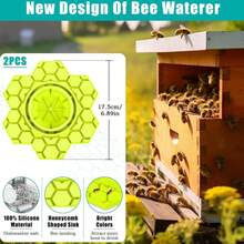 2pcs Bee Feeder, Silicone Bee Watering Station, Garden Sugar Water Feeder, Beekeeping Drinking Water Equipment Tool, Suitable For Mason Jar - A - View 3