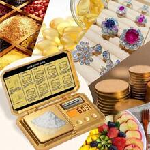 1 pieza Báscula digital portátil de alta precisión de 200g x 0,01g, báscula de bolsillo para joyas en onzas y quilates con peso de calibración y función de tara, para oro, monedas, piedras preciosas, polvo, especias, hierbas, café, laboratorio y joyería, mini báscula electrónica con pantalla LCD, opción de regalo perfecta - Multicolor - Ver 2